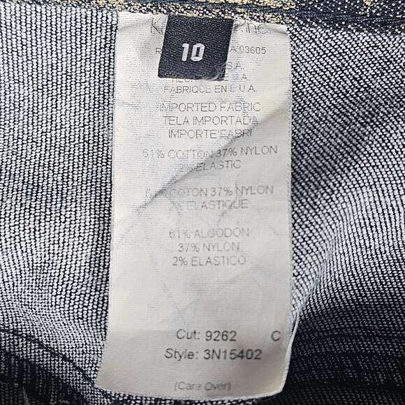 Karen Kane Dark Denim Gold Metallic Painted High Rise Jeans Art to Wear Size 10 - Picture 9 of 12